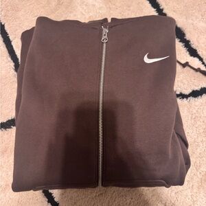 Nike Chocolate Brown Full-Zip Hoodie